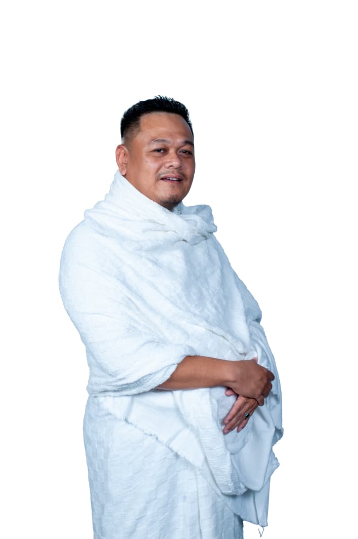 Ustaz Shaiful Haniff dalam pakaian ihram
